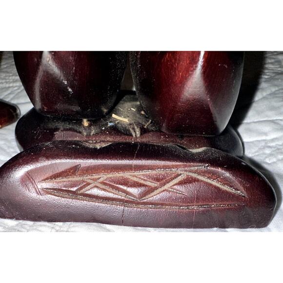 Vintage Wood Hand Carved Asian boot bookends - Picture 5 of 10